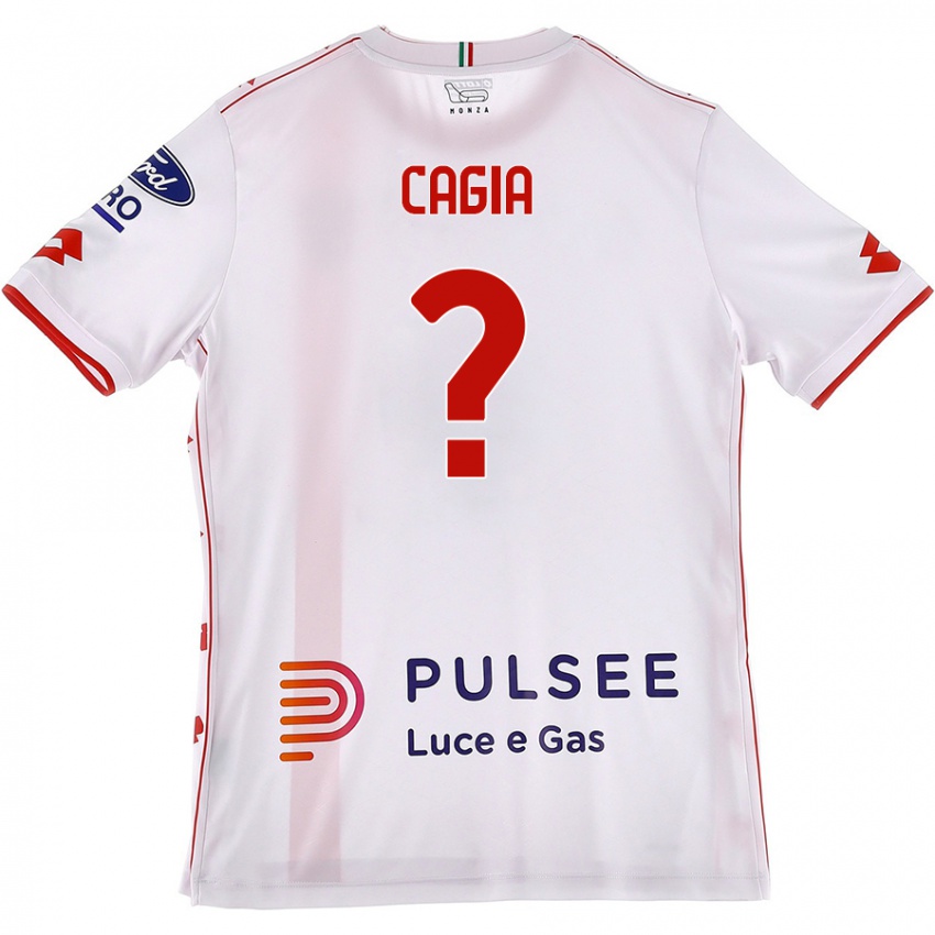 Niño Camiseta Gabriele Cagia #0 Blanco Rojo 2ª Equipación 2024/25 La Camisa Perú