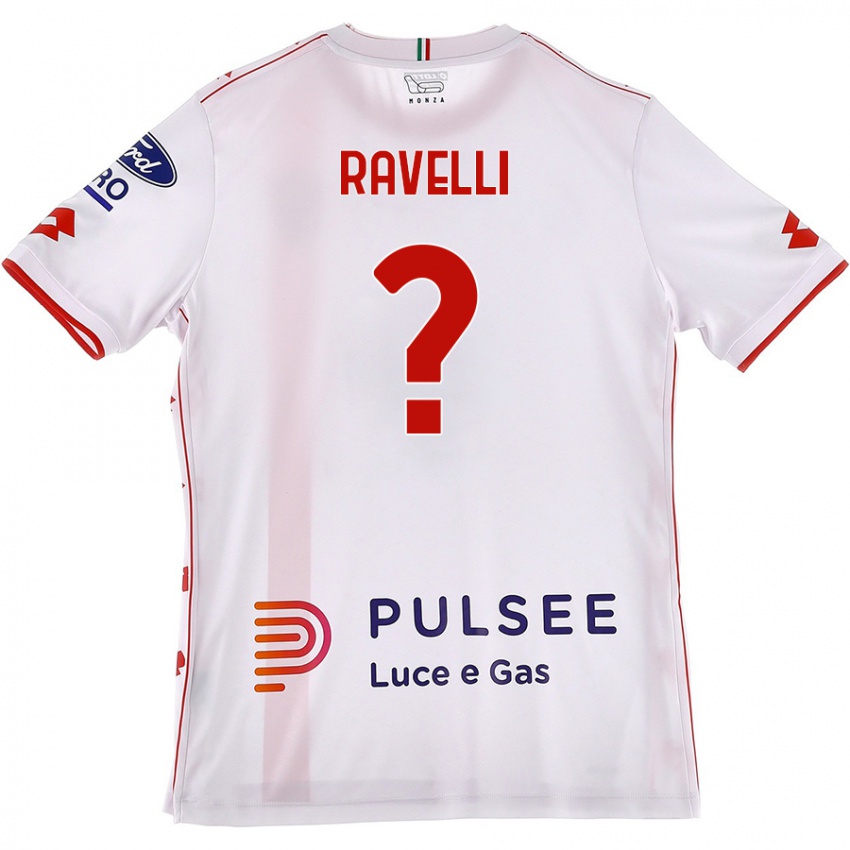 Niño Camiseta Etienne Ravelli #0 Blanco Rojo 2ª Equipación 2024/25 La Camisa Perú