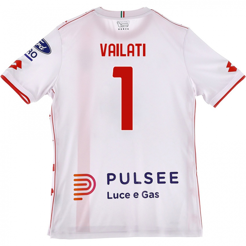 Niño Camiseta Andrea Vailati #1 Blanco Rojo 2ª Equipación 2024/25 La Camisa Perú