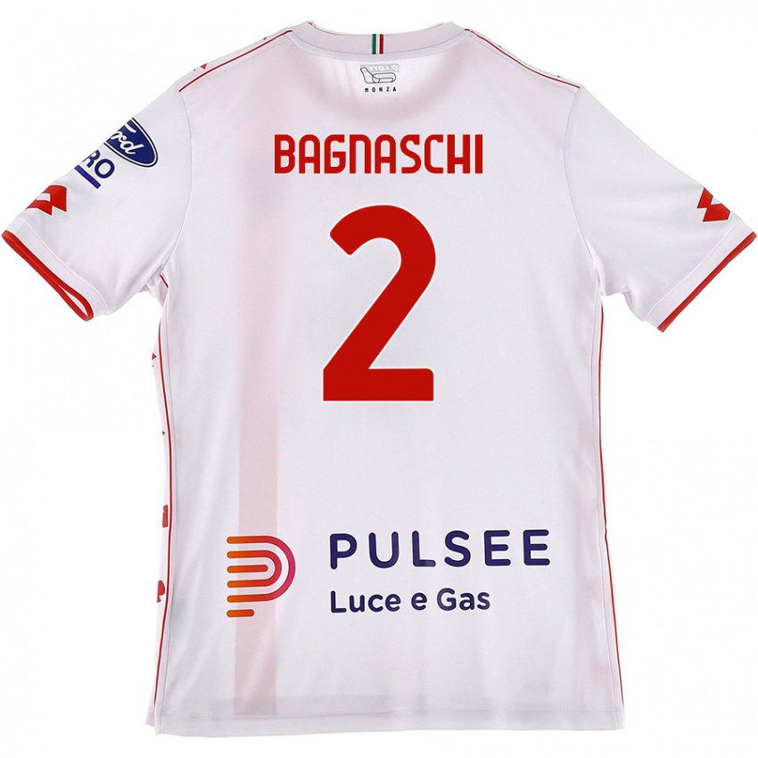 Niño Camiseta Alessandro Bagnaschi #2 Blanco Rojo 2ª Equipación 2024/25 La Camisa Perú