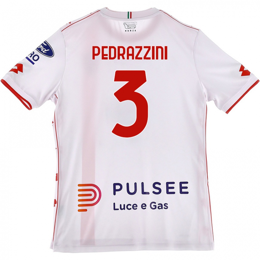 Niño Camiseta Carlo Pedrazzini #3 Blanco Rojo 2ª Equipación 2024/25 La Camisa Perú