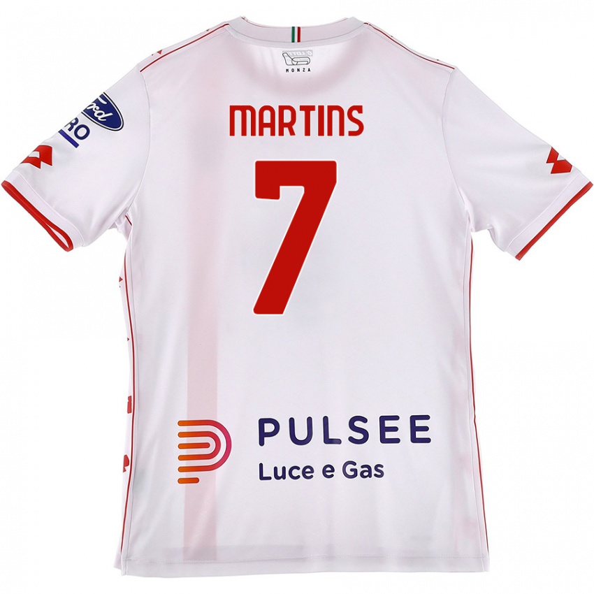 Niño Camiseta Kevin Martins #7 Blanco Rojo 2ª Equipación 2024/25 La Camisa Perú