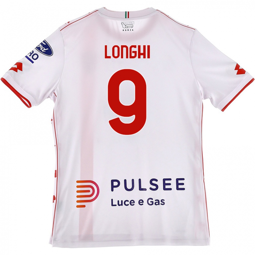 Niño Camiseta Jordan Longhi #9 Blanco Rojo 2ª Equipación 2024/25 La Camisa Perú