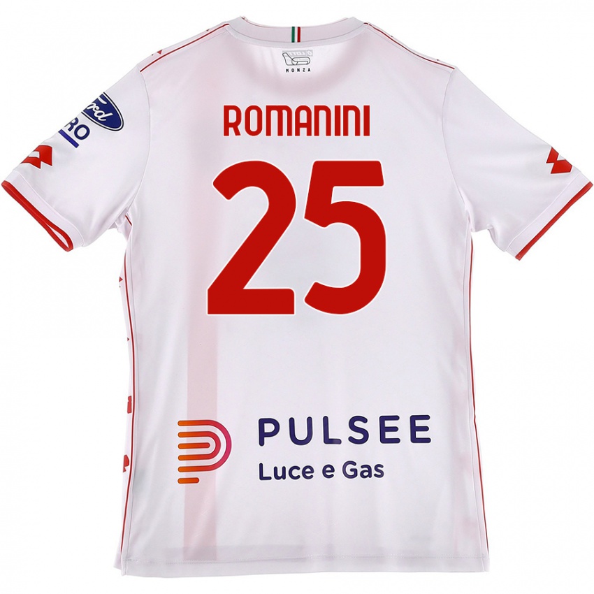 Niño Camiseta Andrea Romanini #25 Blanco Rojo 2ª Equipación 2024/25 La Camisa Perú