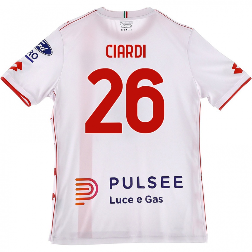 Niño Camiseta Tommaso Ciardi #26 Blanco Rojo 2ª Equipación 2024/25 La Camisa Perú