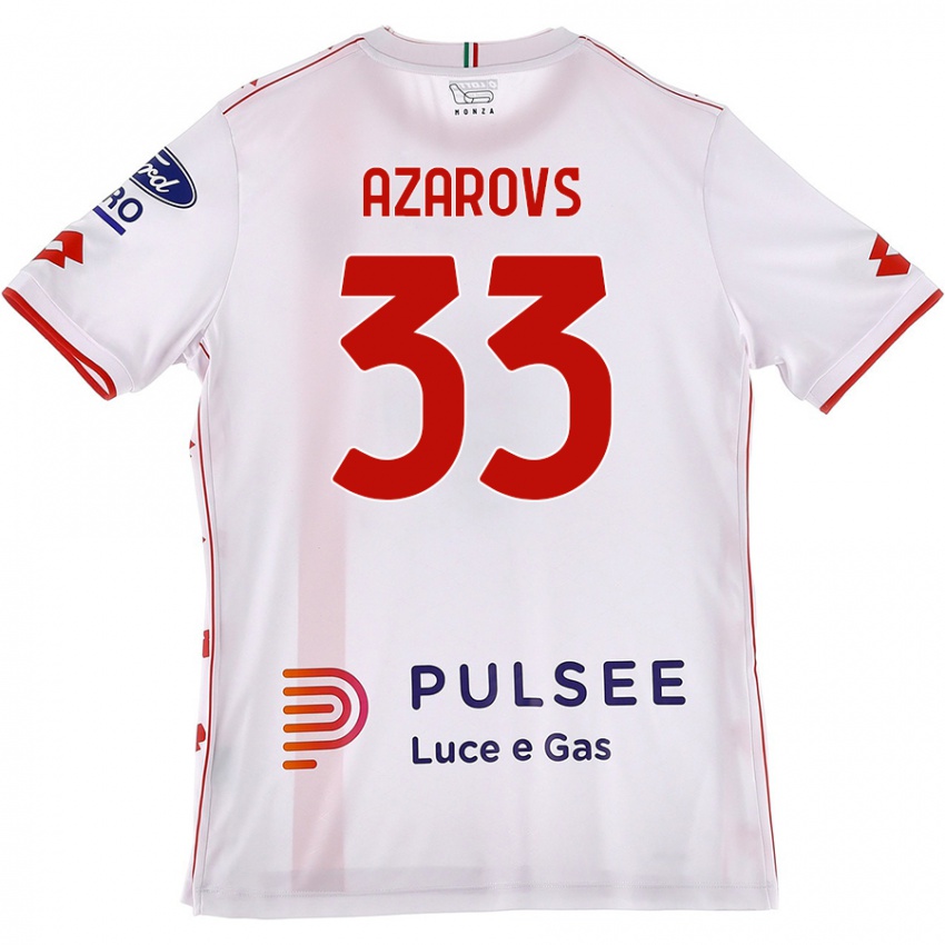 Niño Camiseta Timurs Azarovs #33 Blanco Rojo 2ª Equipación 2024/25 La Camisa Perú