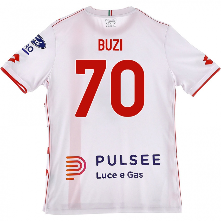 Niño Camiseta Luis Buzi #70 Blanco Rojo 2ª Equipación 2024/25 La Camisa Perú