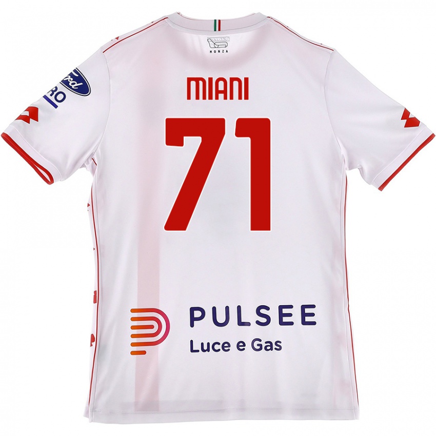 Niño Camiseta Arthur Miani #71 Blanco Rojo 2ª Equipación 2024/25 La Camisa Perú