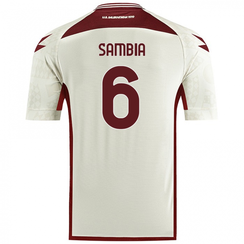 Niño Camiseta Junior Sambia #6 Color Crema 2ª Equipación 2024/25 La Camisa Perú