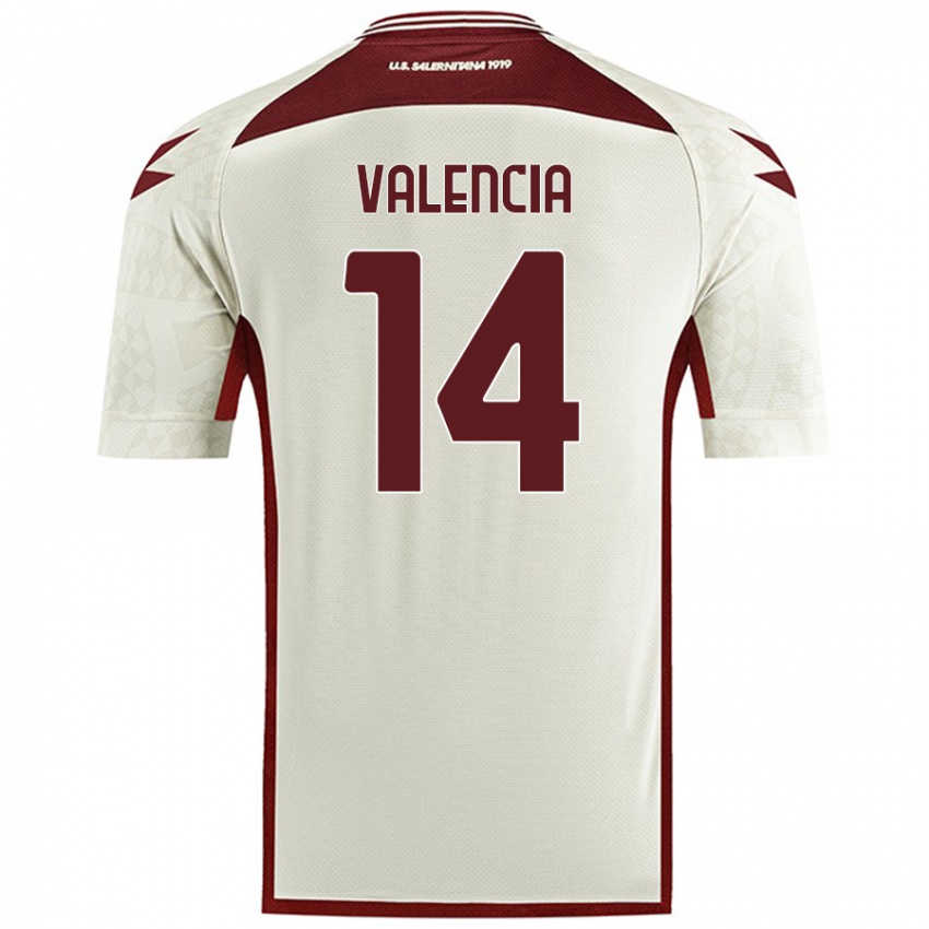 Niño Camiseta Diego Valencia #14 Color Crema 2ª Equipación 2024/25 La Camisa Perú