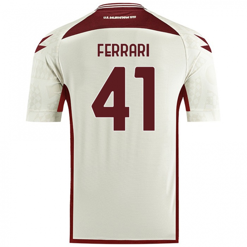 Niño Camiseta Tommaso Ferrari #41 Color Crema 2ª Equipación 2024/25 La Camisa Perú