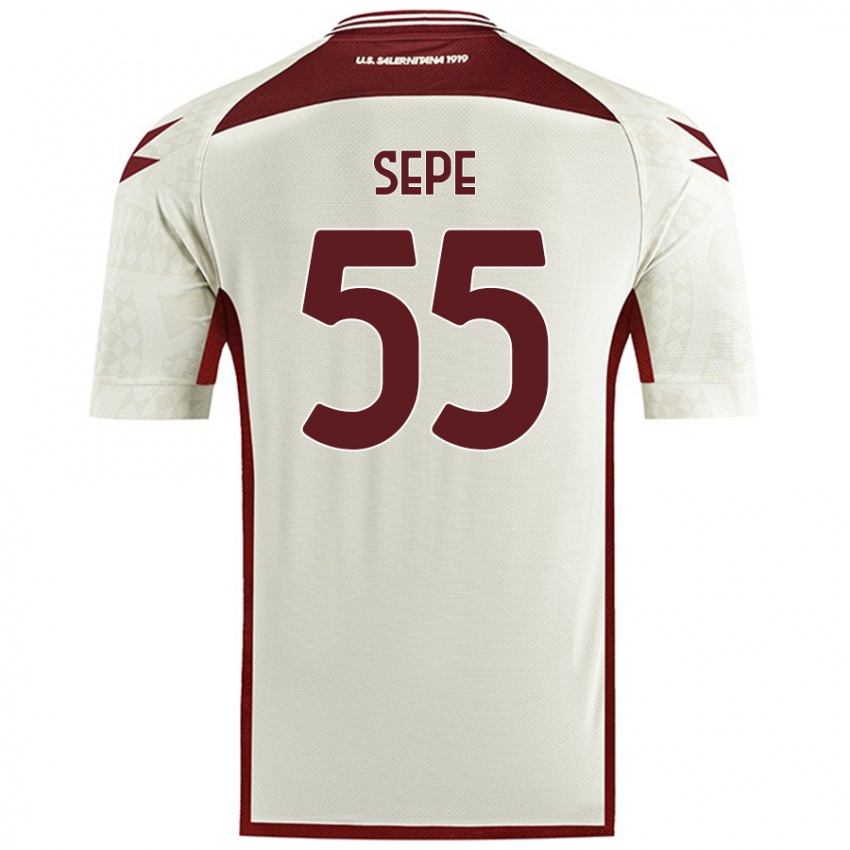 Niño Camiseta Luigi Sepe #55 Color Crema 2ª Equipación 2024/25 La Camisa Perú