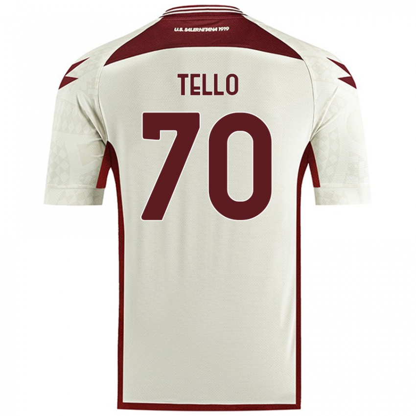 Niño Camiseta Andrés Tello #70 Color Crema 2ª Equipación 2024/25 La Camisa Perú