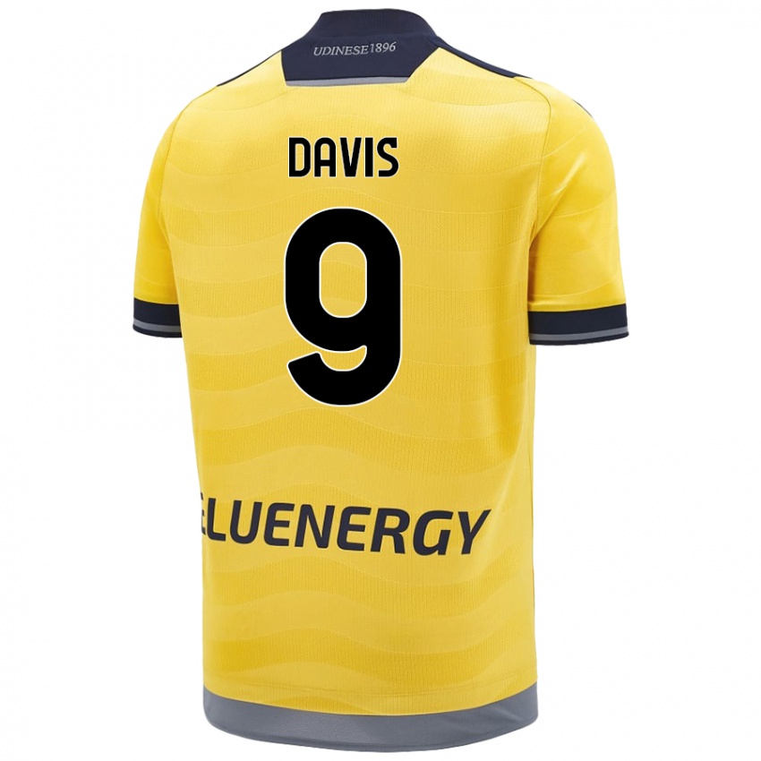 Niño Camiseta Keinan Davis #9 Dorado 2ª Equipación 2024/25 La Camisa Perú