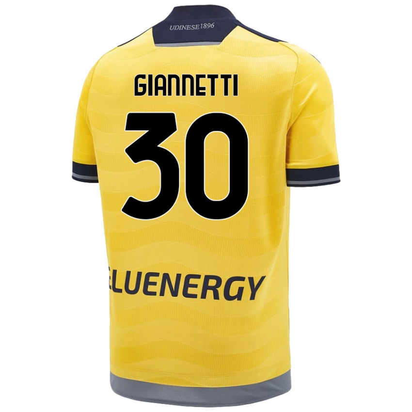 Niño Camiseta Lautaro Giannetti #30 Dorado 2ª Equipación 2024/25 La Camisa Perú