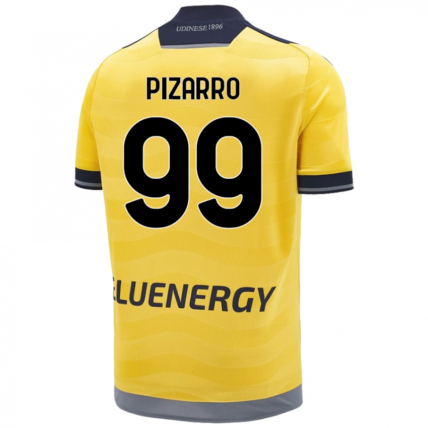 Niño Camiseta Damián Pizarro #99 Dorado 2ª Equipación 2024/25 La Camisa Perú