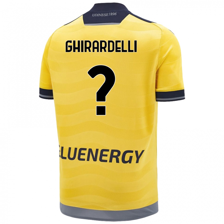 Niño Camiseta Davide Ghirardelli #0 Dorado 2ª Equipación 2024/25 La Camisa Perú