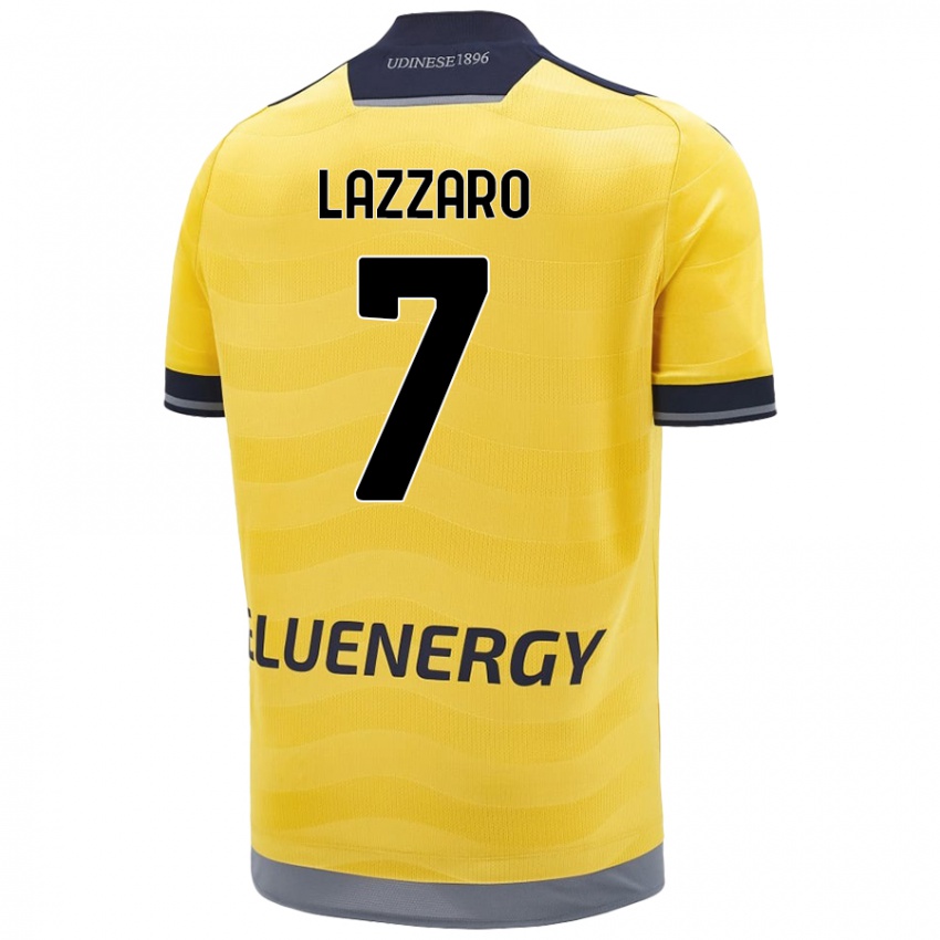 Niño Camiseta Davide Lazzaro #7 Dorado 2ª Equipación 2024/25 La Camisa Perú