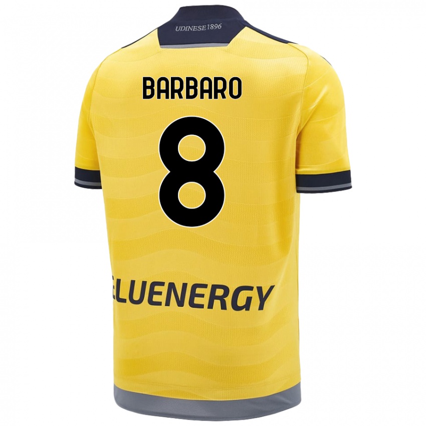 Niño Camiseta Elia Barbaro #8 Dorado 2ª Equipación 2024/25 La Camisa Perú