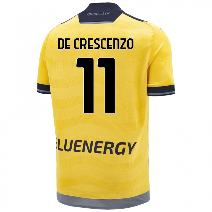 Niño Camiseta Marco De Crescenzo #11 Dorado 2ª Equipación 2024/25 La Camisa Perú