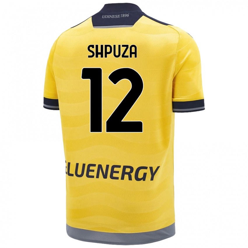 Niño Camiseta Kleo Shpuza #12 Dorado 2ª Equipación 2024/25 La Camisa Perú