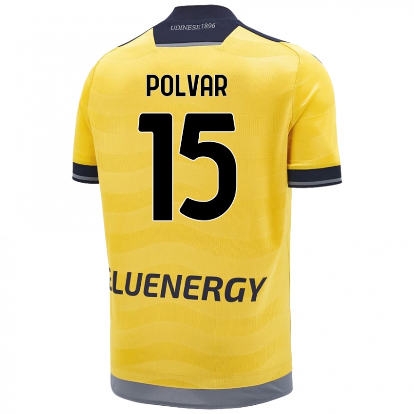 Niño Camiseta Francesco Polvar #15 Dorado 2ª Equipación 2024/25 La Camisa Perú