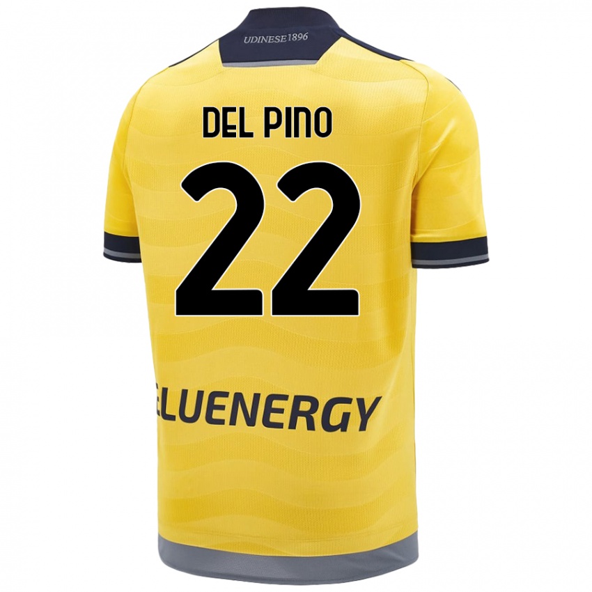 Niño Camiseta Lorenzo Del Pino #22 Dorado 2ª Equipación 2024/25 La Camisa Perú