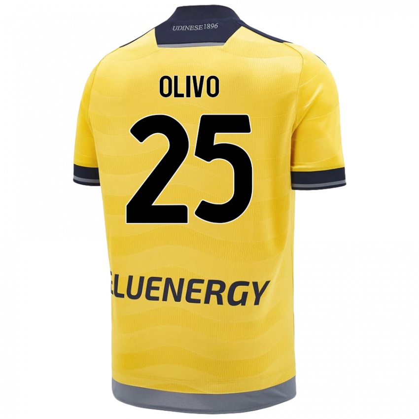 Niño Camiseta Gioele Olivo #25 Dorado 2ª Equipación 2024/25 La Camisa Perú