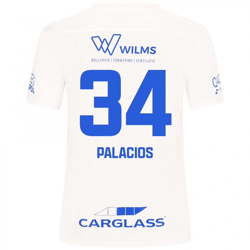 Niño Camiseta Adrián Palacios #34 Blanco 2ª Equipación 2024/25 La Camisa Perú