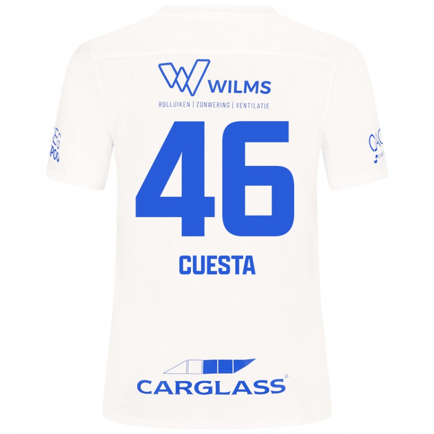 Niño Camiseta Carlos Cuesta #46 Blanco 2ª Equipación 2024/25 La Camisa Perú