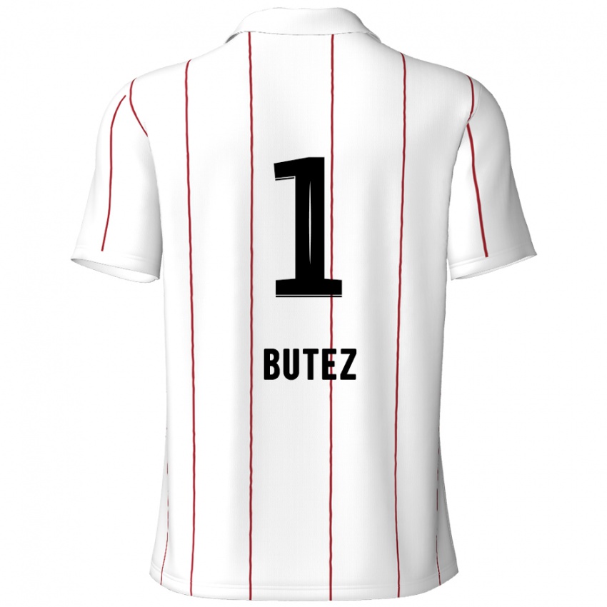 Niño Camiseta Jean Butez #1 Blanco Negro 2ª Equipación 2024/25 La Camisa Perú