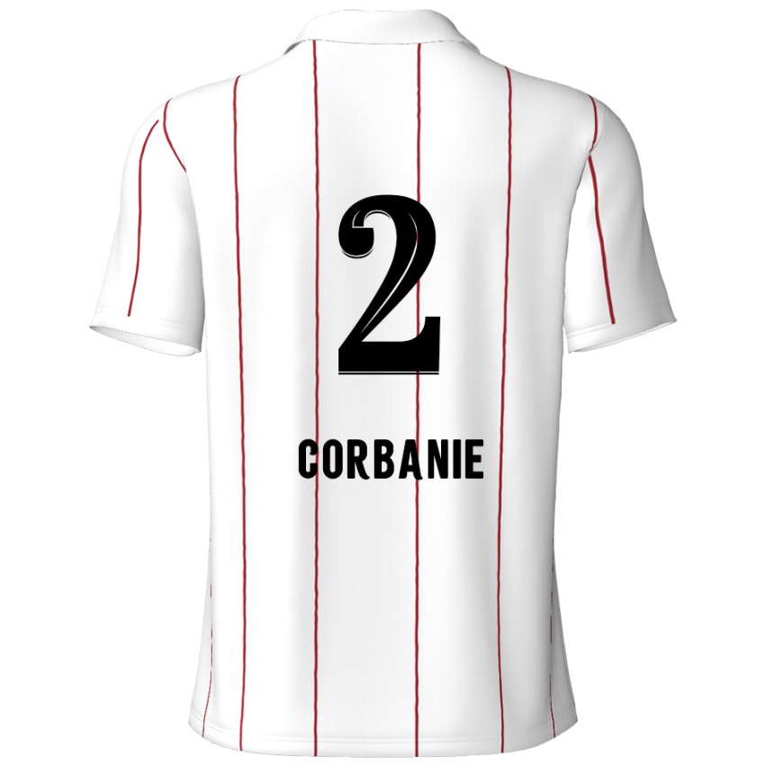 Niño Camiseta Kobe Corbanie #2 Blanco Negro 2ª Equipación 2024/25 La Camisa Perú