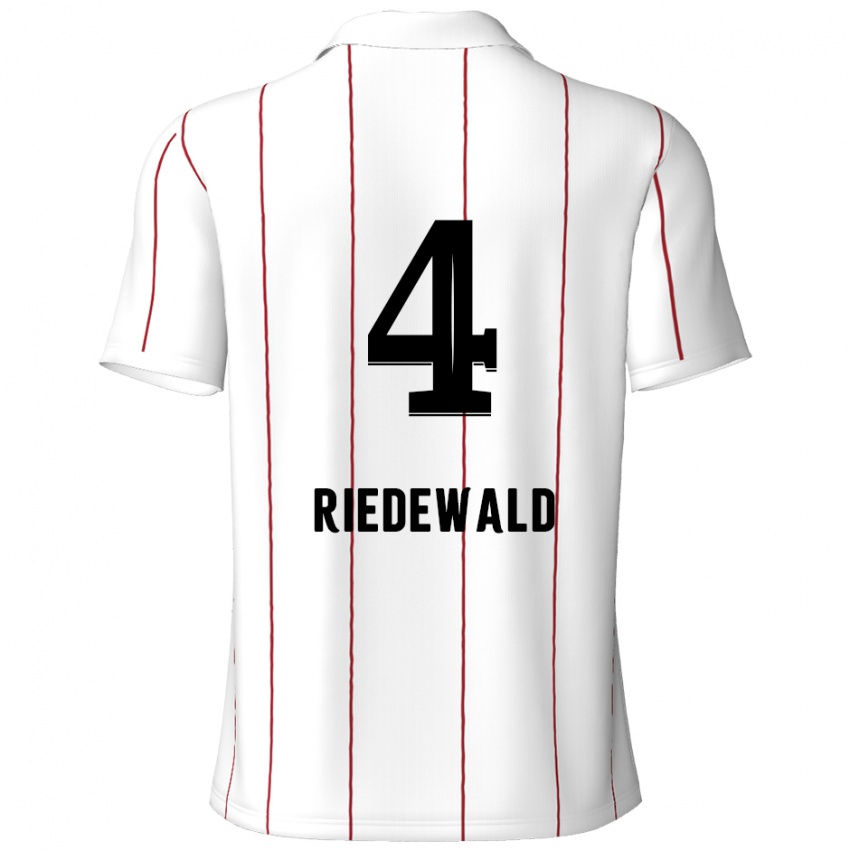 Niño Camiseta Jairo Riedewald #4 Blanco Negro 2ª Equipación 2024/25 La Camisa Perú