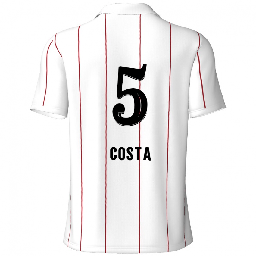 Niño Camiseta Ayrton Costa #5 Blanco Negro 2ª Equipación 2024/25 La Camisa Perú