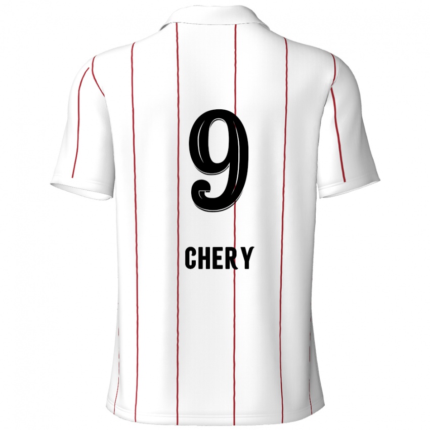 Niño Camiseta Tjaronn Chery #9 Blanco Negro 2ª Equipación 2024/25 La Camisa Perú