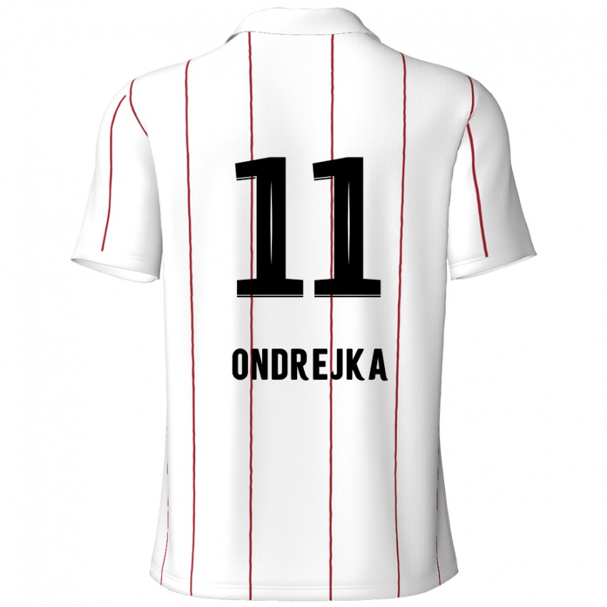 Niño Camiseta Jacob Ondrejka #11 Blanco Negro 2ª Equipación 2024/25 La Camisa Perú