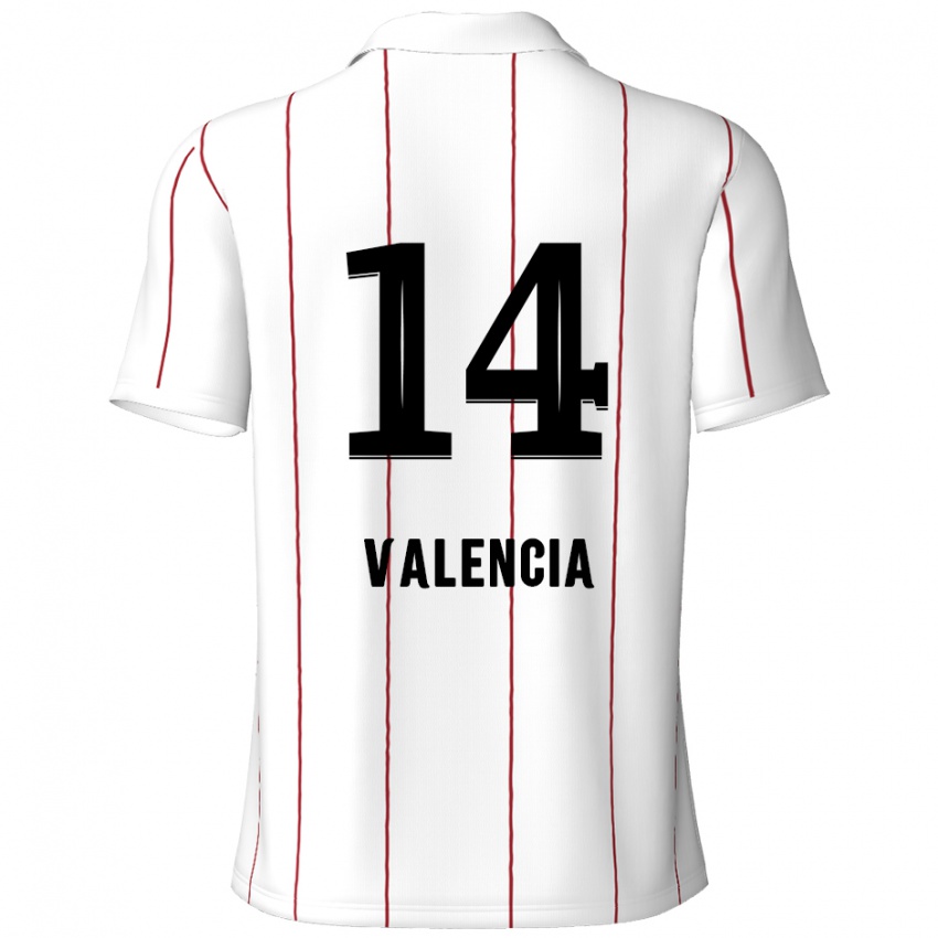 Niño Camiseta Anthony Valencia #14 Blanco Negro 2ª Equipación 2024/25 La Camisa Perú