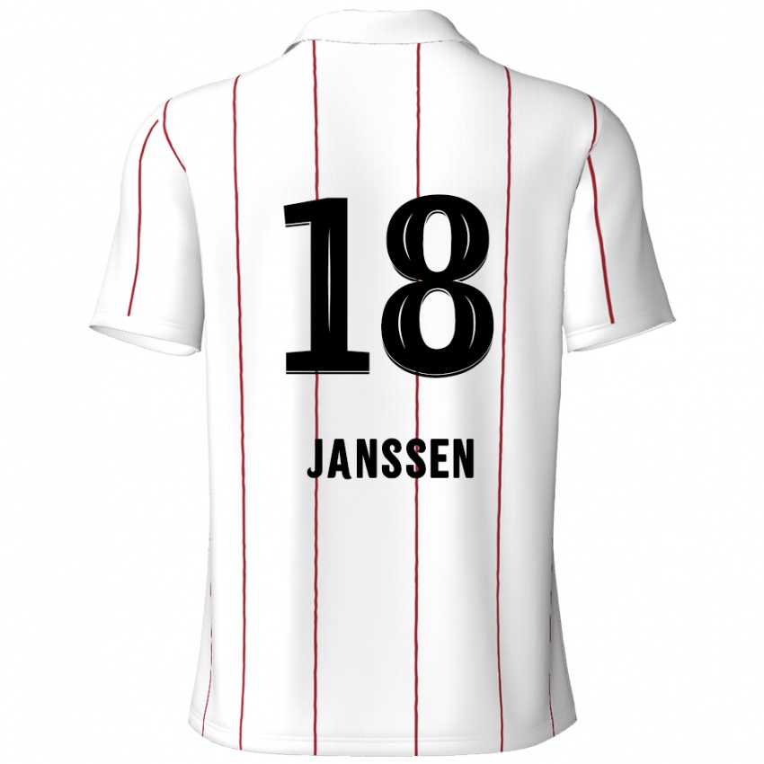 Niño Camiseta Vincent Janssen #18 Blanco Negro 2ª Equipación 2024/25 La Camisa Perú