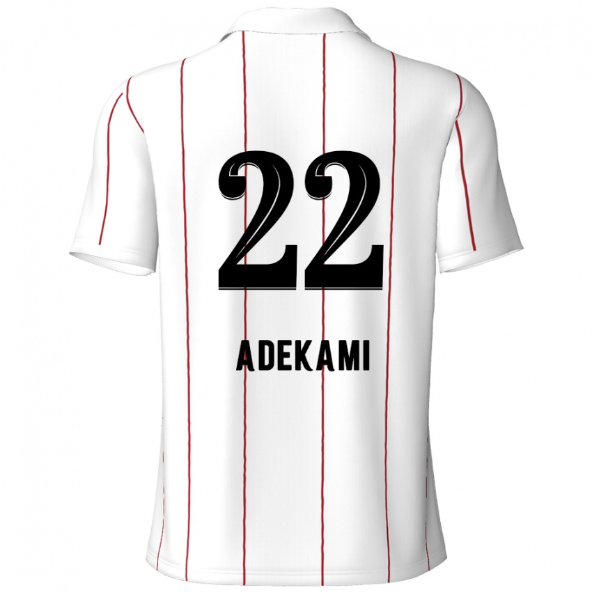 Niño Camiseta Farouck Adekami #22 Blanco Negro 2ª Equipación 2024/25 La Camisa Perú