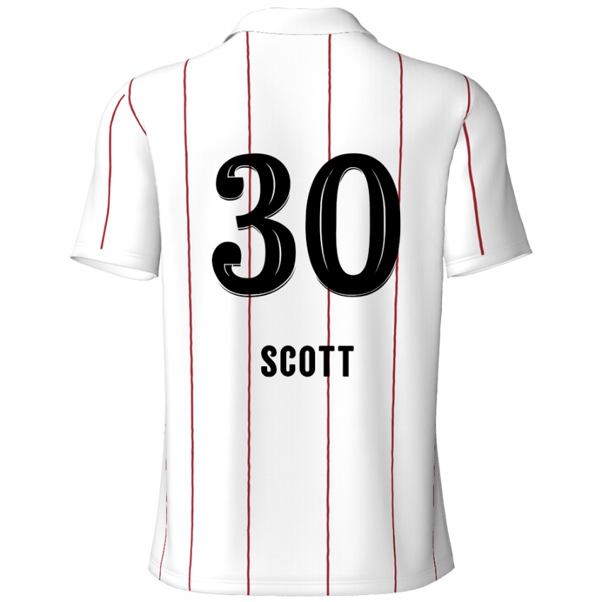 Niño Camiseta Christopher Scott #30 Blanco Negro 2ª Equipación 2024/25 La Camisa Perú