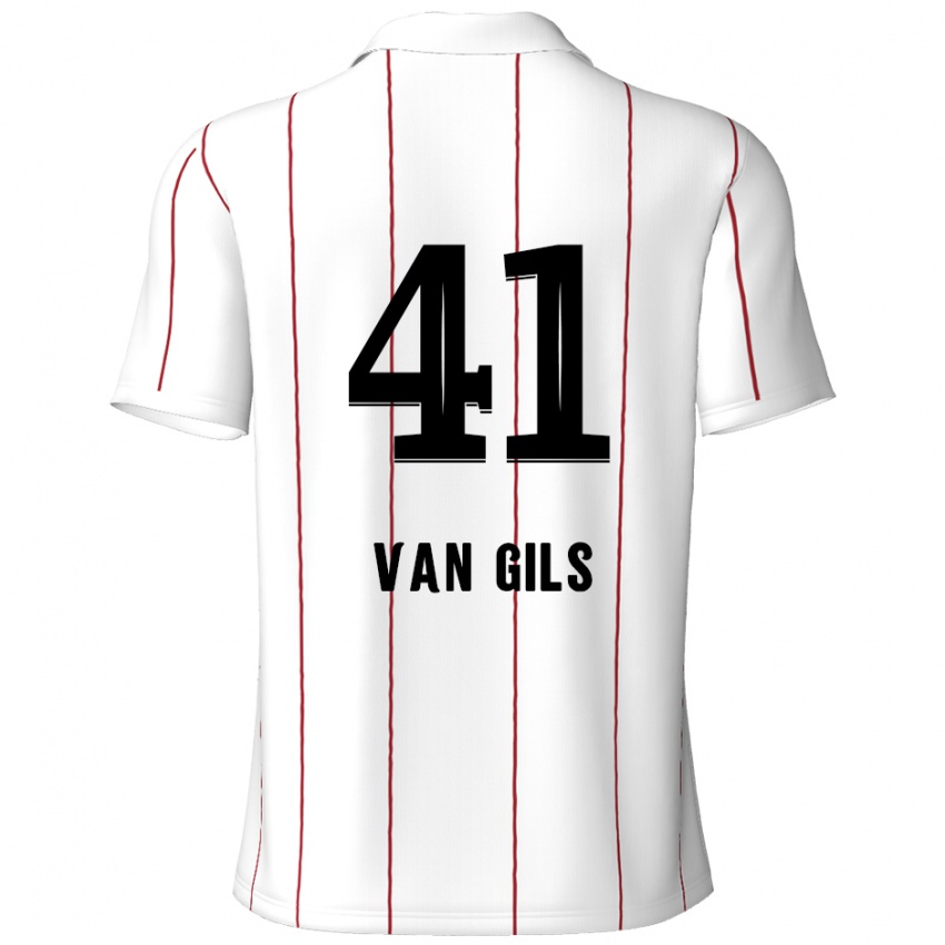 Niño Camiseta Mathis Van Gils #41 Blanco Negro 2ª Equipación 2024/25 La Camisa Perú