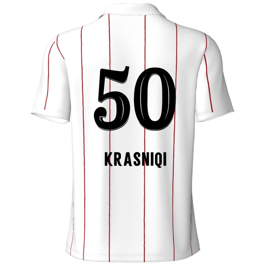 Niño Camiseta Laurit Krasniqi #50 Blanco Negro 2ª Equipación 2024/25 La Camisa Perú