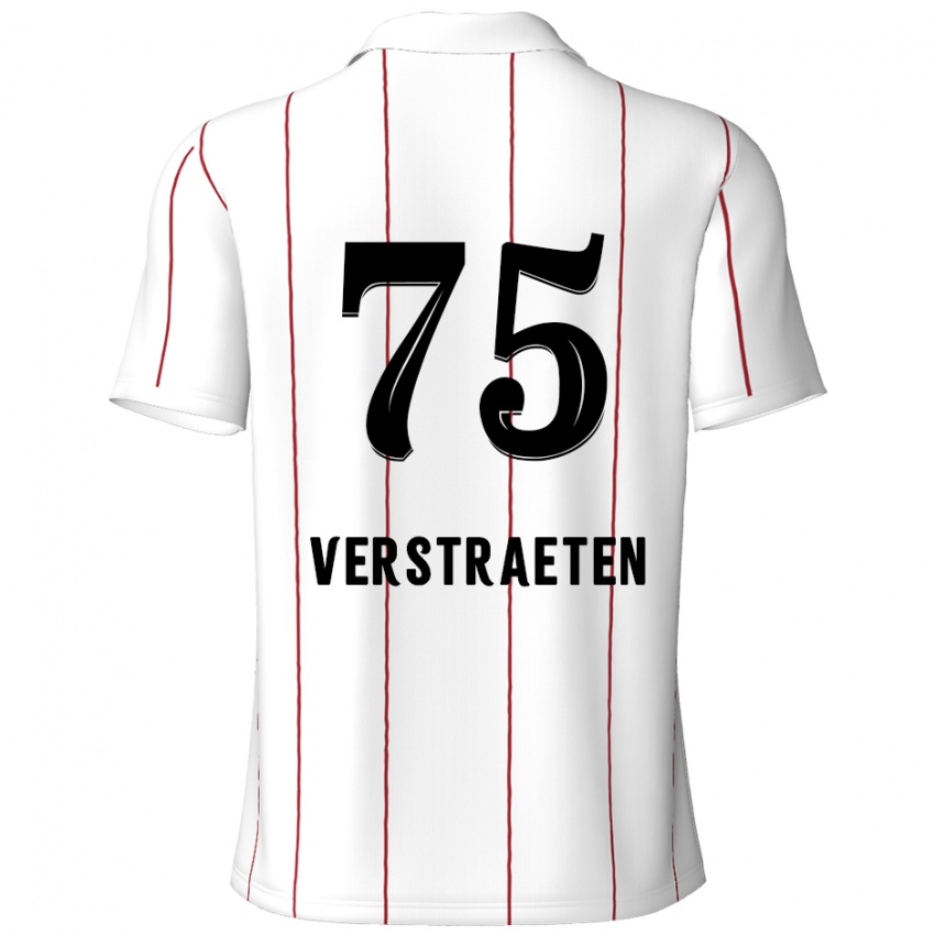 Niño Camiseta Andreas Verstraeten #75 Blanco Negro 2ª Equipación 2024/25 La Camisa Perú