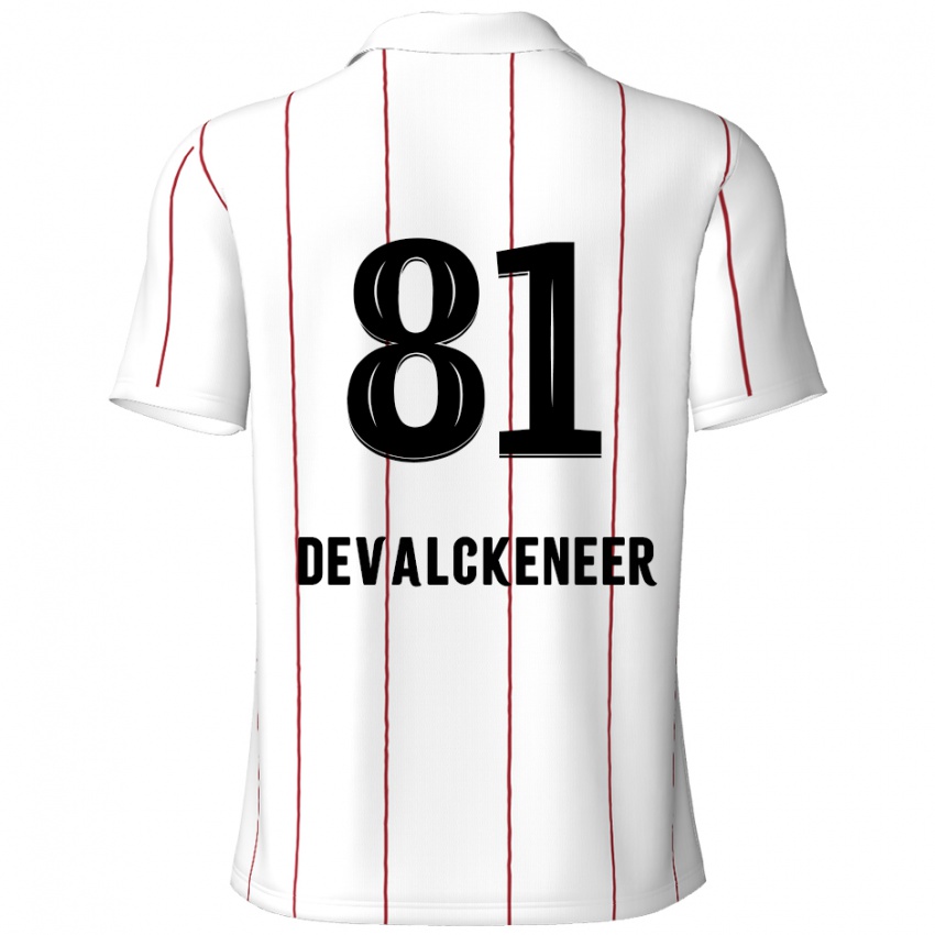 Niño Camiseta Niels Devalckeneer #81 Blanco Negro 2ª Equipación 2024/25 La Camisa Perú