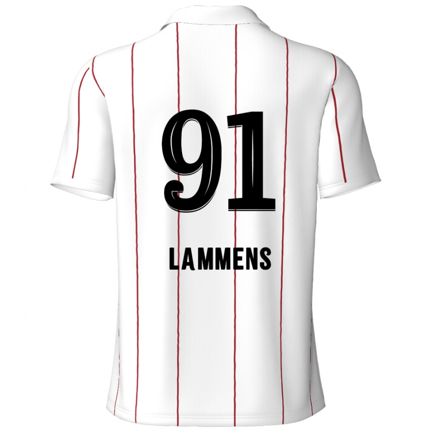 Niño Camiseta Senne Lammens #91 Blanco Negro 2ª Equipación 2024/25 La Camisa Perú