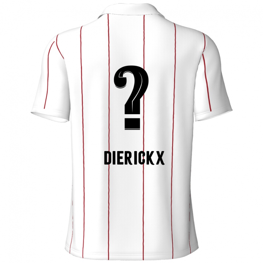 Niño Camiseta Xander Dierickx #0 Blanco Negro 2ª Equipación 2024/25 La Camisa Perú