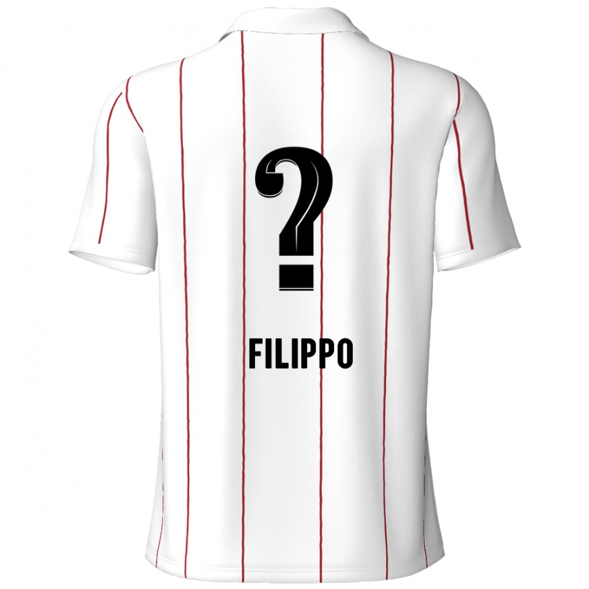 Niño Camiseta Niels Filippo #0 Blanco Negro 2ª Equipación 2024/25 La Camisa Perú