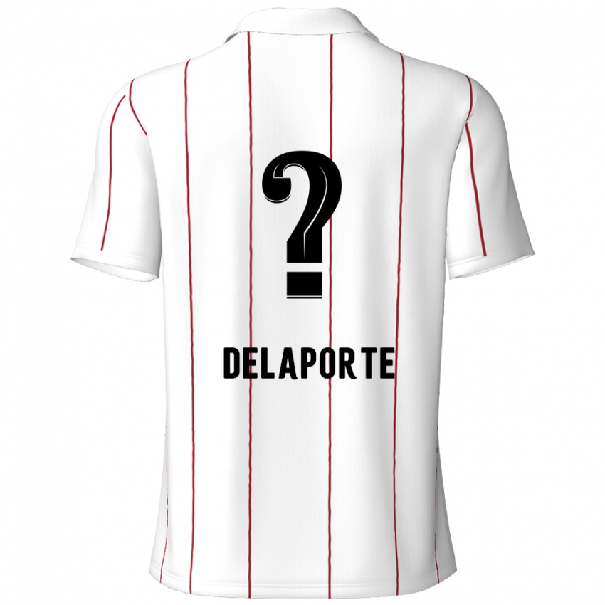 Niño Camiseta Kyano Delaporte #0 Blanco Negro 2ª Equipación 2024/25 La Camisa Perú