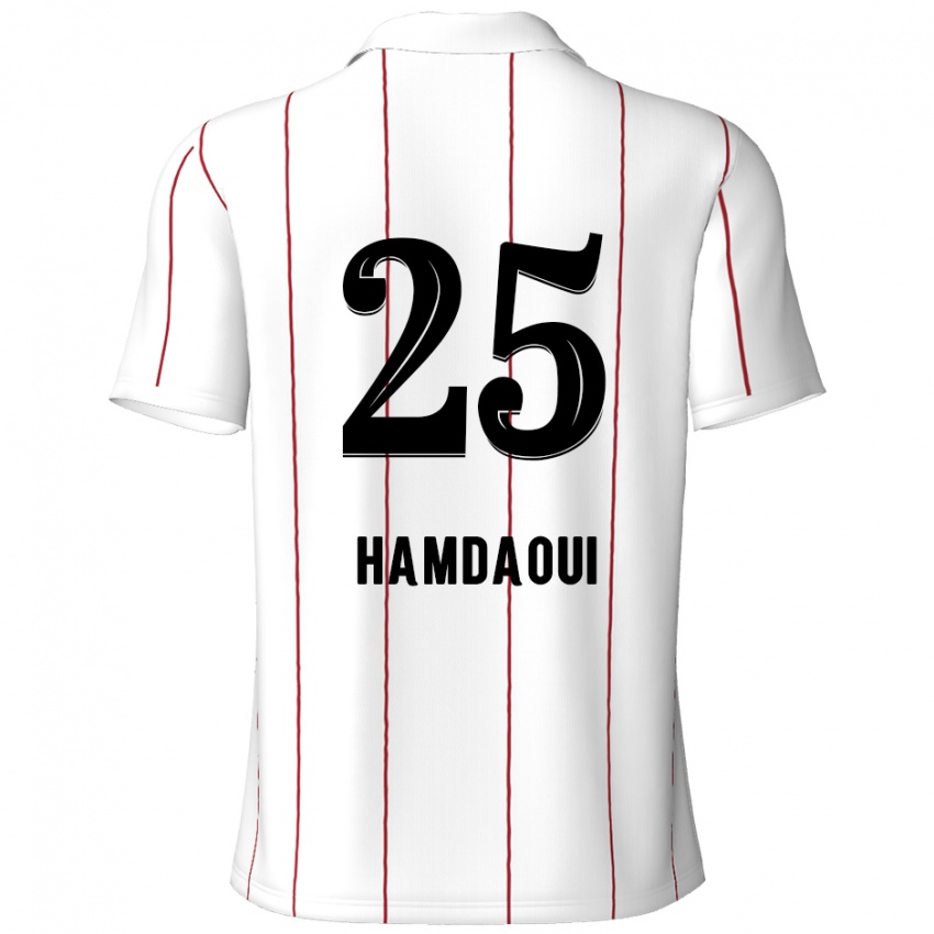 Niño Camiseta Youssef Hamdaoui #25 Blanco Negro 2ª Equipación 2024/25 La Camisa Perú