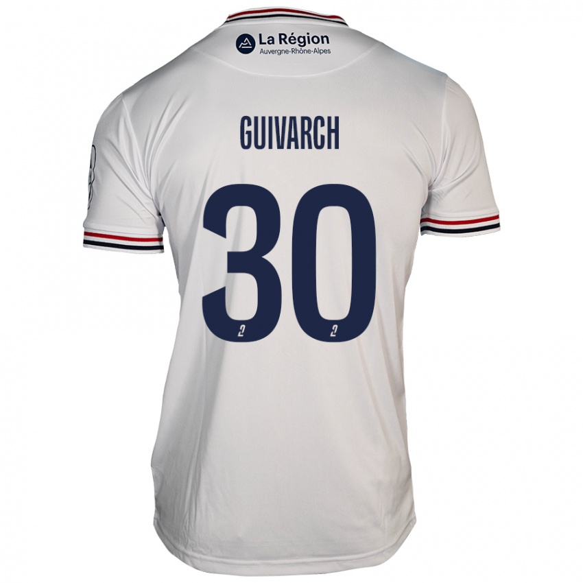 Niño Camiseta Théo Guivarch #30 Blanco 2ª Equipación 2024/25 La Camisa Perú